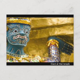 Gigant am Thai-Tempel Postkarte