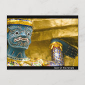 Gigant am Thai-Tempel Postkarte (Vorderseite)