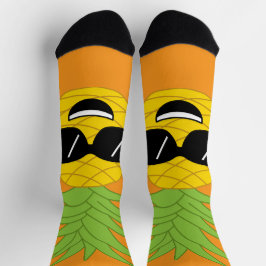 Gigant Ananas Funny Orange Hawaiian Luau Socken