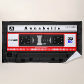 Gigant Old School Cassette personalize Beach Handt Strandtuch (Vorderseite)