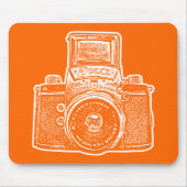 Gigant ostdeutsche Kamera - Orange und Weiß Mousepad (Vorne)