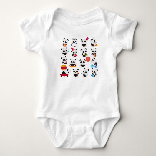 Gigant Panda Bar Cutness Baby Strampler (Vorderseite)