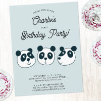 Gigant Panda Bär Einladung zum ersten Geburtstag