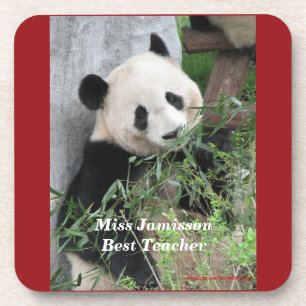 Gigant Panda, Bester Lehrer, Rotes Set 6  Untersetzer