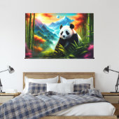 Gigant Panda im Bambuswald auf dem Berg Leinwanddruck (Insitu (Schlafzimmer))