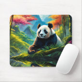 Gigant Panda im Bambuswald auf dem Berg Mousepad (Mit Mouse)