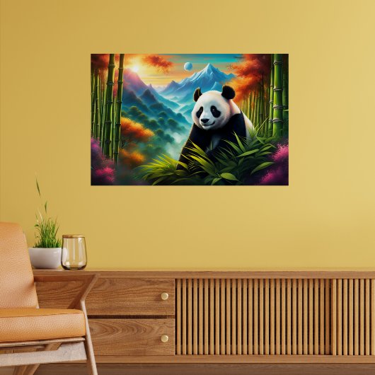 Gigant Panda im Bambuswald auf dem Berg Poster (Wohnzimmer 2)