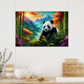 Gigant Panda im Bambuswald auf dem Berg Poster (Küche)