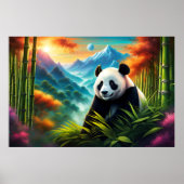 Gigant Panda im Bambuswald auf dem Berg Poster (Vorne)