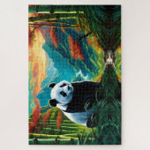 Gigant Panda im Bambuswald auf dem Berg Puzzle (Vertikal)