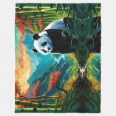 Gigant Panda im farbenfrohen Bambuswald Fleecedecke (Vorderseite)