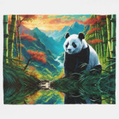 Gigant Panda im farbenfrohen Bambuswald Fleecedecke (Vorderseite (Horizontal))