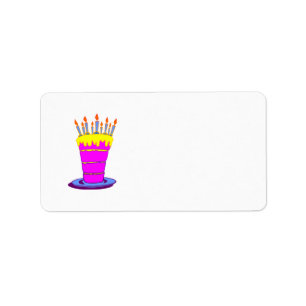 Gigant Pink Birthday Cake Adressaufkleber