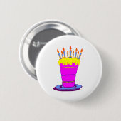 Gigant Pink Birthday Cake Button (Vorne & Hinten)