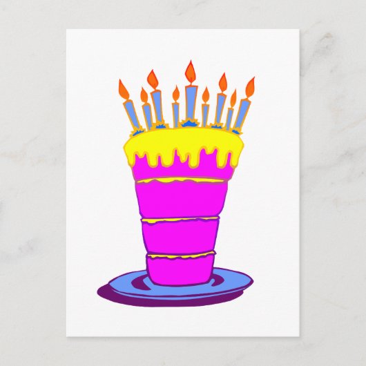 Gigant Pink Birthday Cake Postkarte (Vorderseite)