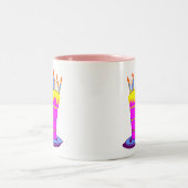 Gigant Pink Birthday Cake Zweifarbige Tasse (Mittel)