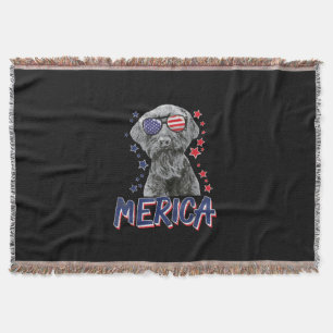 Gigant Schnauzer Hund 4. july usa Geschenk Decke