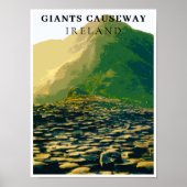 Giganten Causeway, Antrim Ireland Retro Style Poster (Vorne)