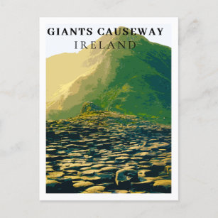 Giganten Causeway, Antrim Ireland Retro Style Postkarte