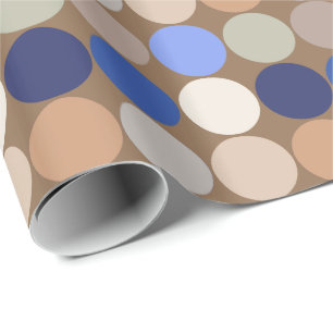 Giganten Dots, Taupe, Beige und Blau des Mittelalt Geschenkpapier