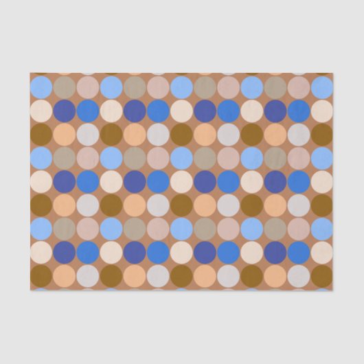 Giganten Dots, Taupe Tan, Beige und Blau des Mitte Seidenpapier (Vorderseite)