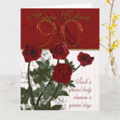 Gigantische 90. Geburtstagskarte mit Rose Karte (Gelbe Blume)