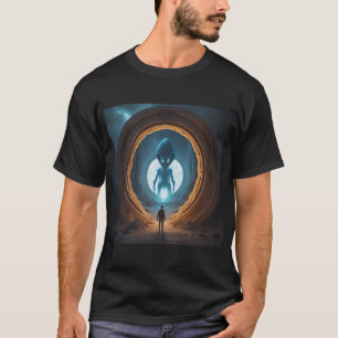 Gigantische Alien durch das Portal T-Shirt