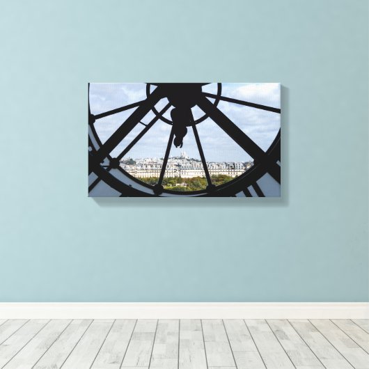 Gigantische Glasuhr im Musée d'Orsay - Paris Leinwanddruck (Insitu (Holzboden))