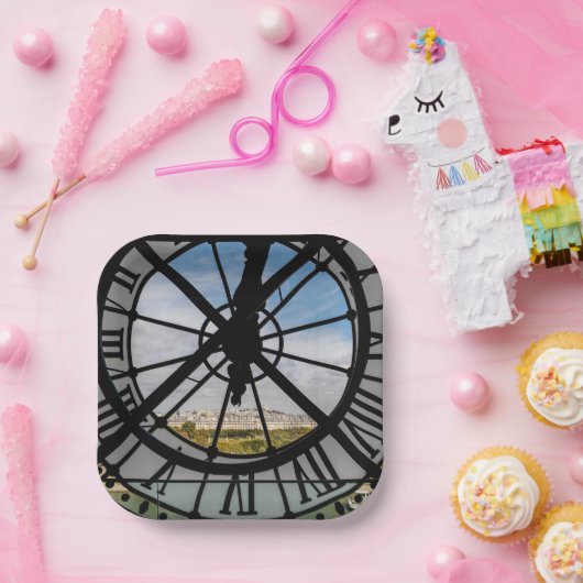 Gigantische Glasuhr im Musée d'Orsay - Paris Pappteller (Party)