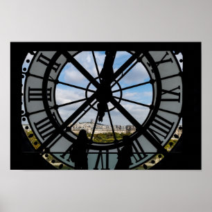 Gigantische Glasuhr im Musée d'Orsay - Paris Poster
