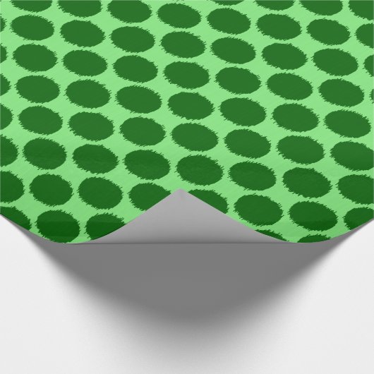 Gigantische Ikat Dots, Limon und smaragdgrün Geschenkpapier (Ecke)