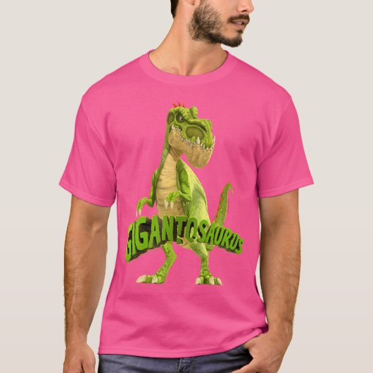 Gigantosaurus mit Giganto Dinosaurier Logo Unisex- T-Shirt (Vorderseite)