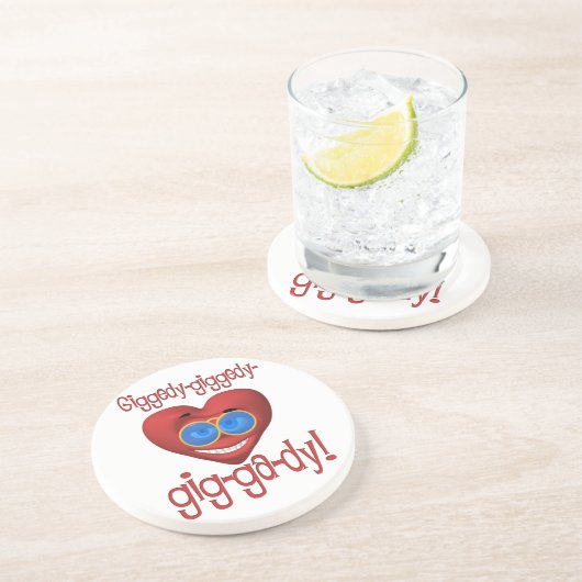 Giggedy Funny Valentine Getränkeuntersetzer (Seite)