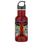 Giggle Animal Elephant Vintage Comicen Edelstahlflasche (Vorderseite)