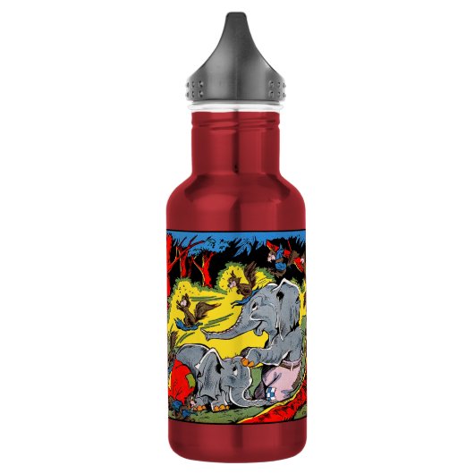 Giggle Animal Elephant Vintage Comicen Edelstahlflasche (Links)