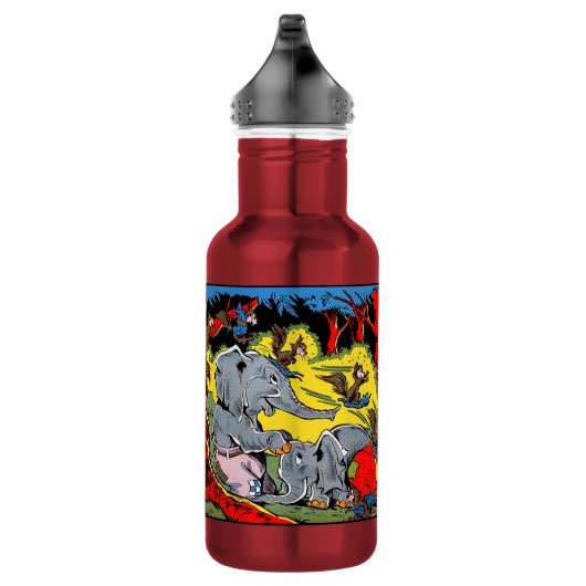 Giggle Animal Elephant Vintage Comicen Edelstahlflasche (Rechts)