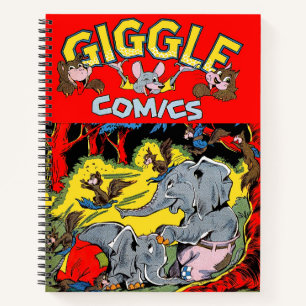 Giggle Animal Elephant Vintage Comicen Notizblock