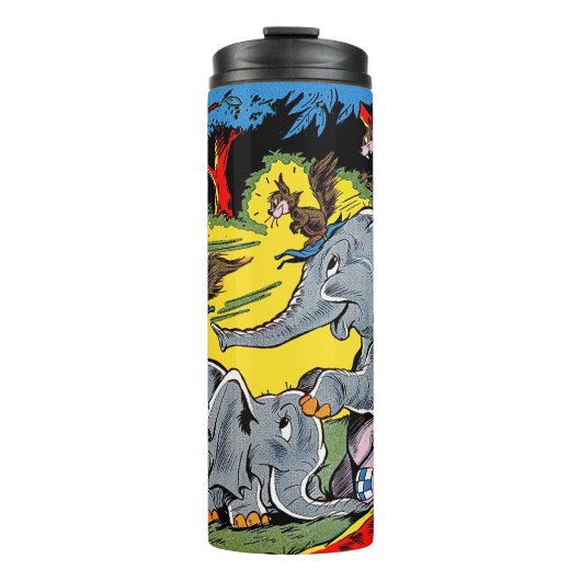 Giggle Animal Elephant Vintage Comicen Thermosbecher (Vorderseite)