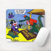 Giggle Crocodile Alligator Vintage Comicen Mousepad (Mit Mouse)