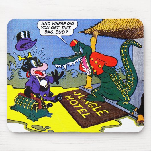 Giggle Crocodile Alligator Vintage Comicen Mousepad (Vorne)