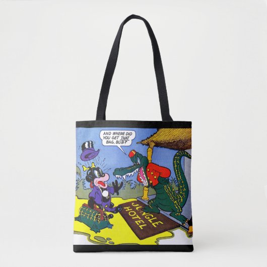 Giggle Crocodile Alligator Vintage Comicen Tasche (Vorderseite)