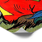 Giggle-Elefant Tier Vintage-Comics Poster (Ecke)