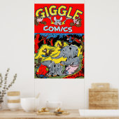 Giggle-Elefant Tier Vintage-Comics Poster (Küche)