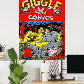 Giggle Elephant Animal Vintag Comic Poster (Heimbüro)