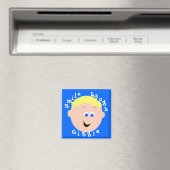Giggle Faces Blonde Blue Mit Augen Boy Magnet (In Situ (Geschirrspüler))