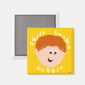 Giggle Faces Boy Redhead Magnet (Vorderseite/Rückseite)