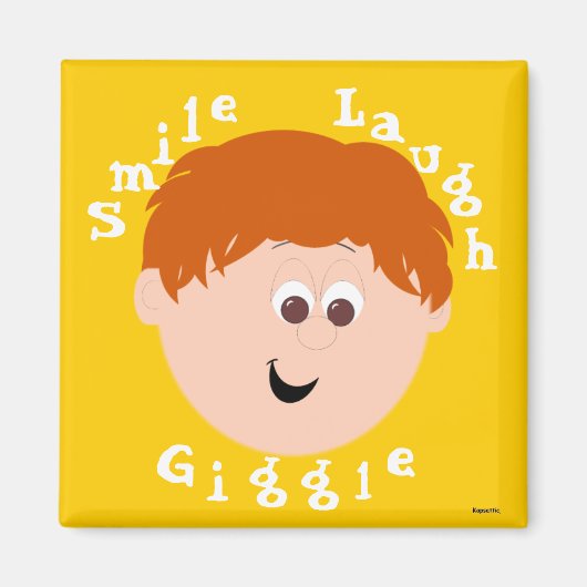 Giggle Faces Boy Redhead Magnet (Vorne)