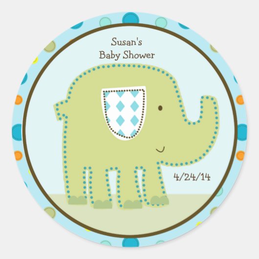 Giggle Gang Elephant Stickers/Cupcake Toppers Runder Aufkleber (Vorderseite)