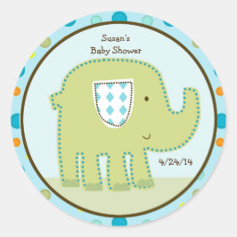 Giggle Gang Elephant Stickers/Cupcake Toppers Runder Aufkleber