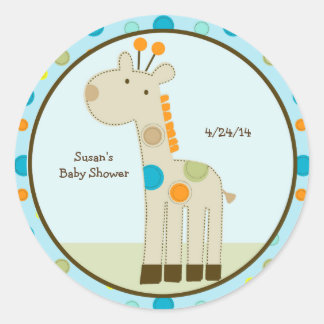 Giggle Gang Giraffe/Stickers/Cupcake Toppers Runder Aufkleber